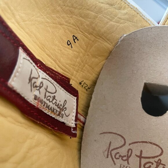 Rod Patrick Mens Cowboy Boots 9A Brown Mocha Bison Leather Square Toe Western - Picture 10 of 12